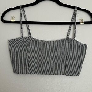 Brandy Melville black and white Fitted Crop Tank Top